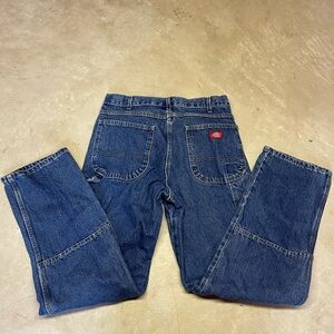 Dickies Double Knee Carpenter Blue Denim Jeans Size 33x32